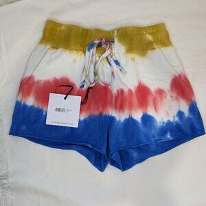 Beach Riot Tie-Dye Lounge Shorts - Red, White, Blue, & Yellow (XS)